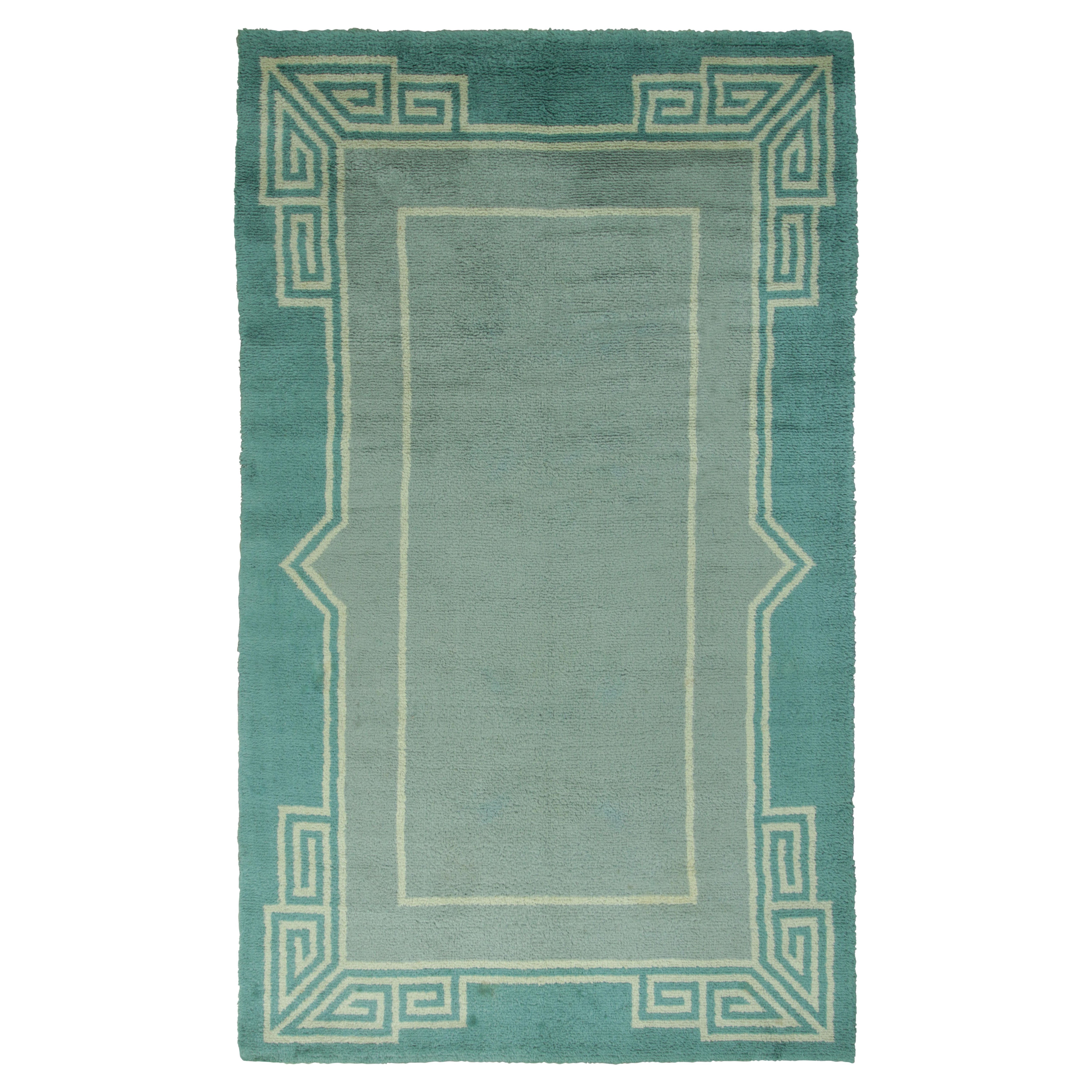 André Arbus Französischer Vintage Art Deco Teppich in Blau - Rug 
Kilim im Angebot