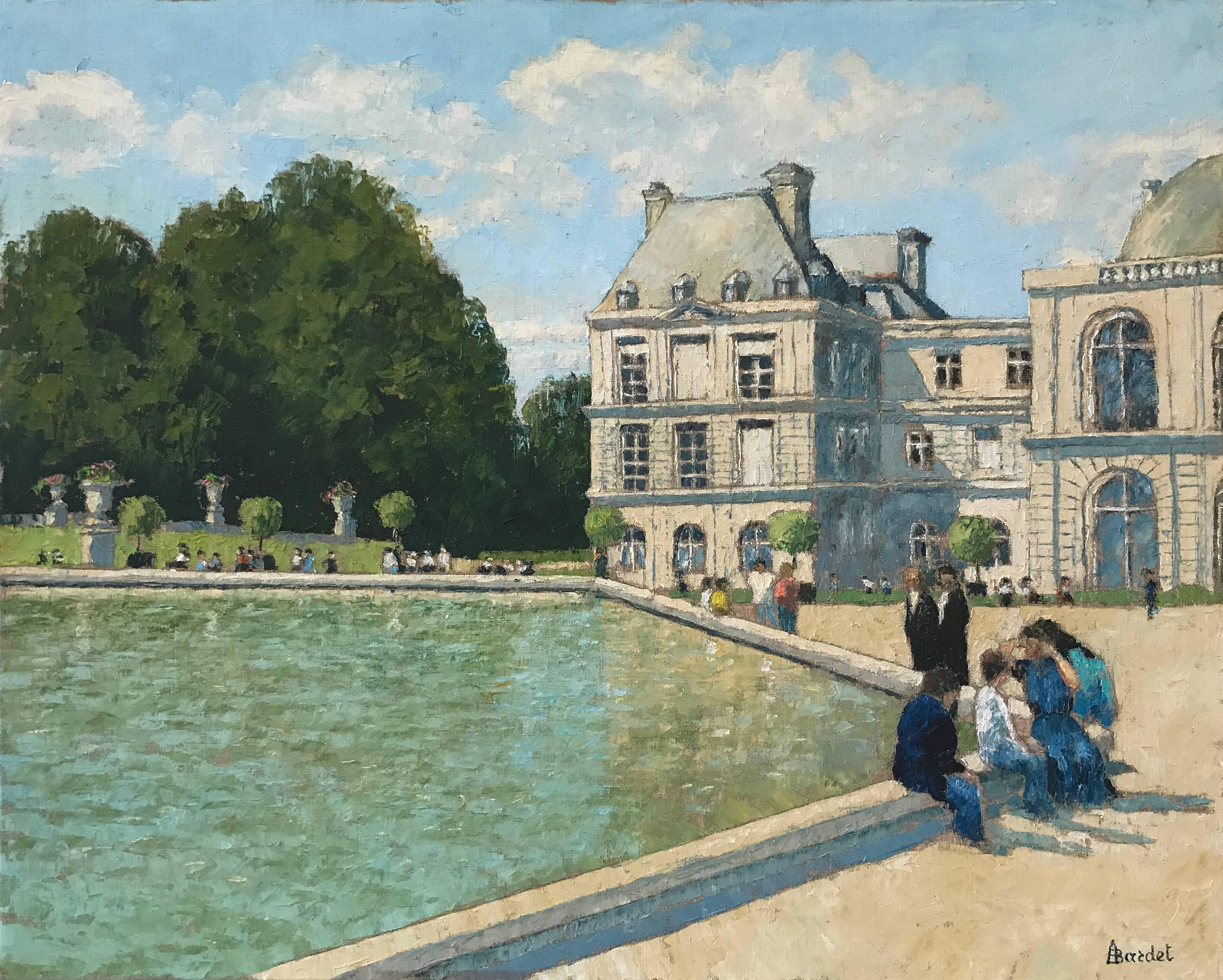 Andre Bardet Landscape Painting - Jardin du Luxembourg