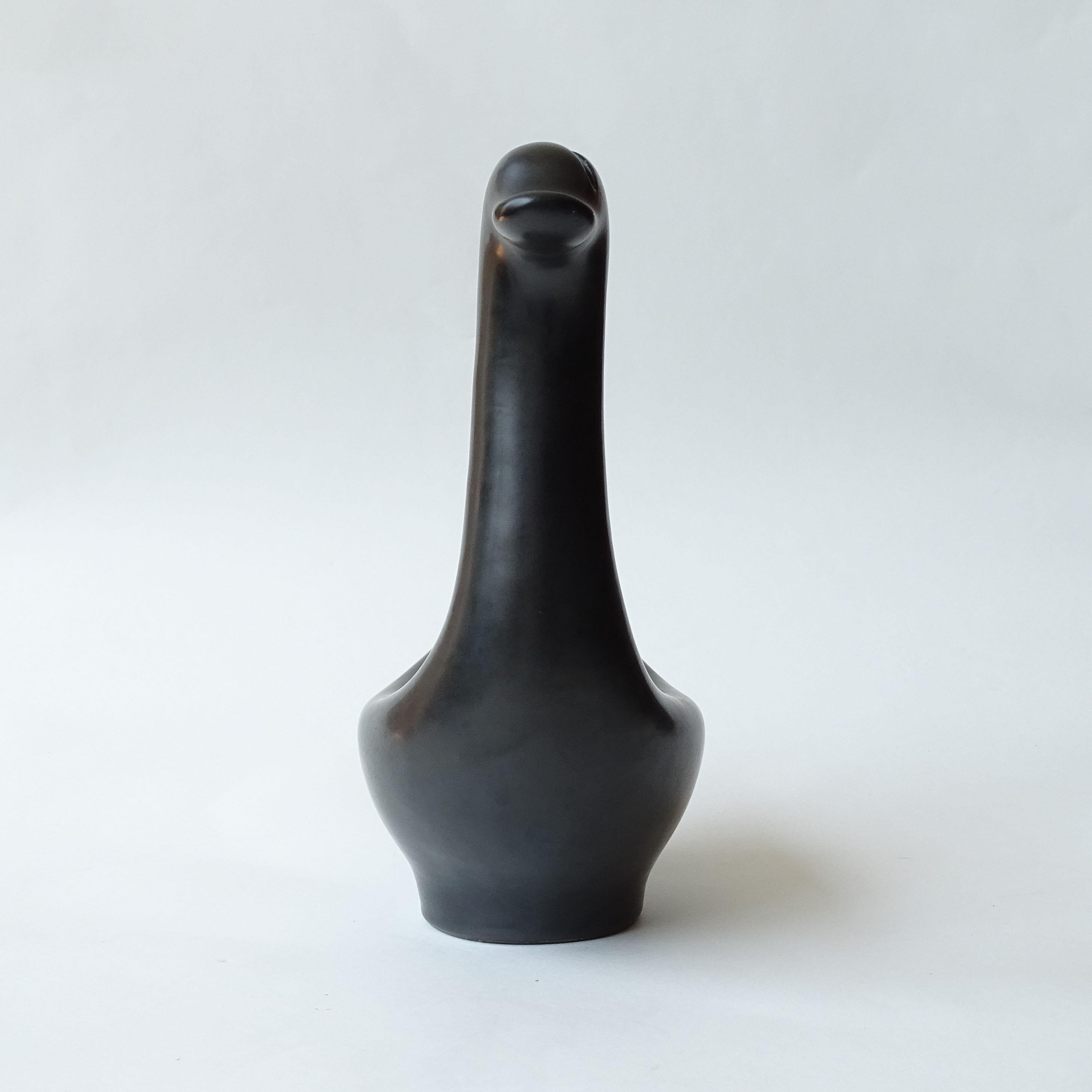 Vide-Poche Pato de Cerámica Negra André Baud. Vallauris Francia Años 50 Francés en venta