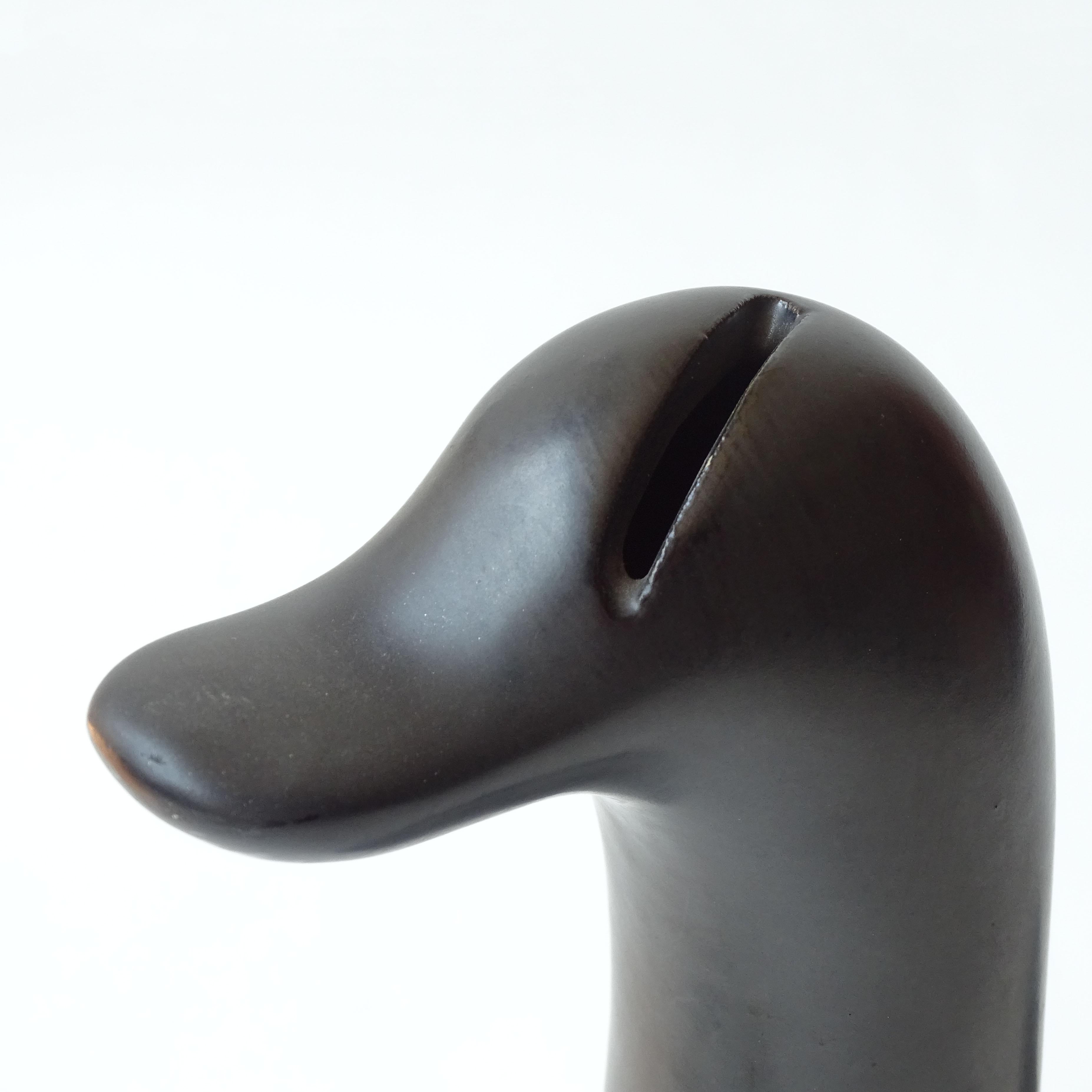 Vide-Poche Pato de Cerámica Negra André Baud. Vallauris Francia Años 50 en Excelente estado para la venta en Milan, IT