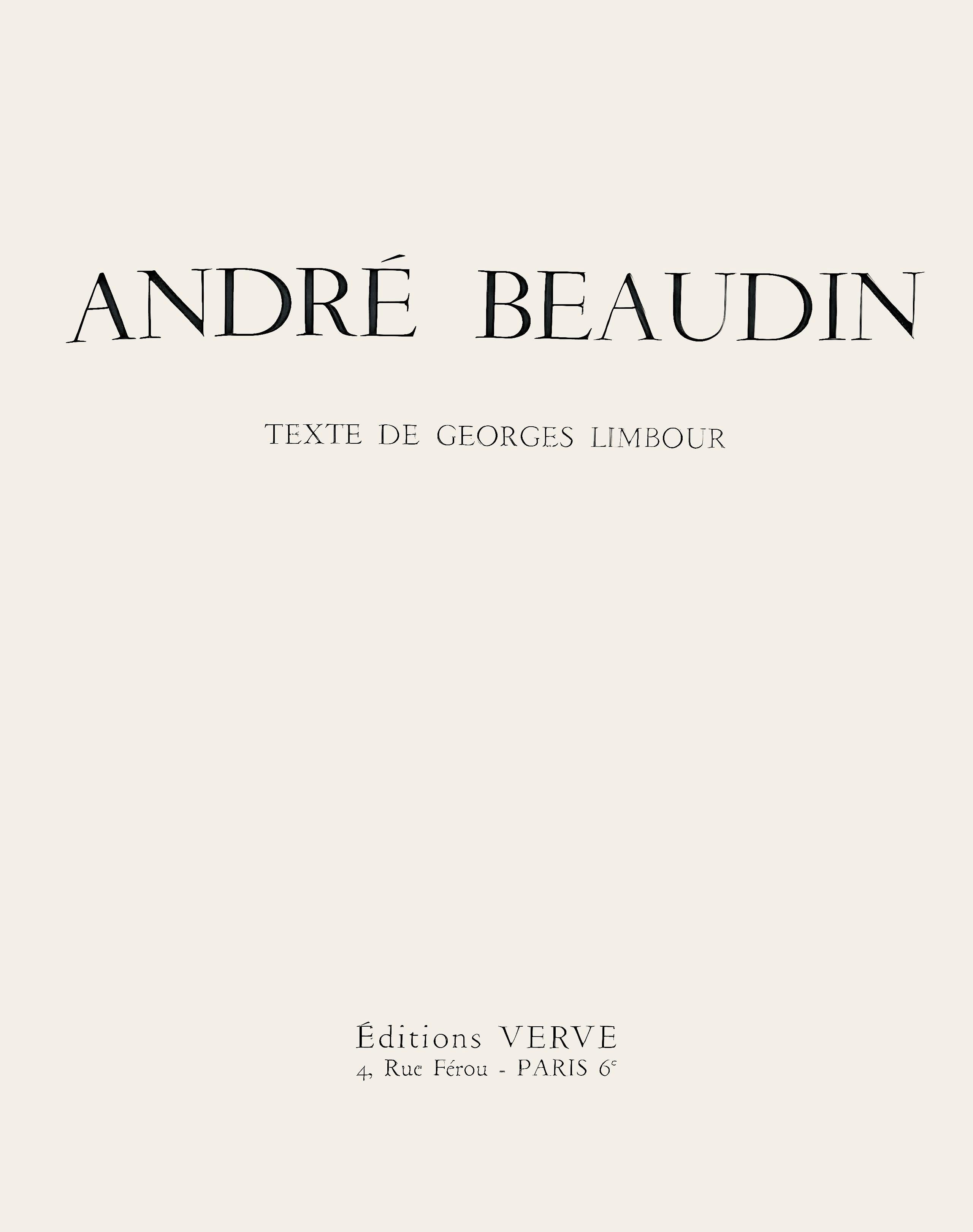 Lithograph on vélin des Papeteries du Marais paper. Inscription: Unsigned and unnumbered, as issued. Good condition. Notes: From the volume, André Beaudin, Verve: Revue Artistique et Littéraire, 1961. Published by Éditions de la revue Verve, Paris,