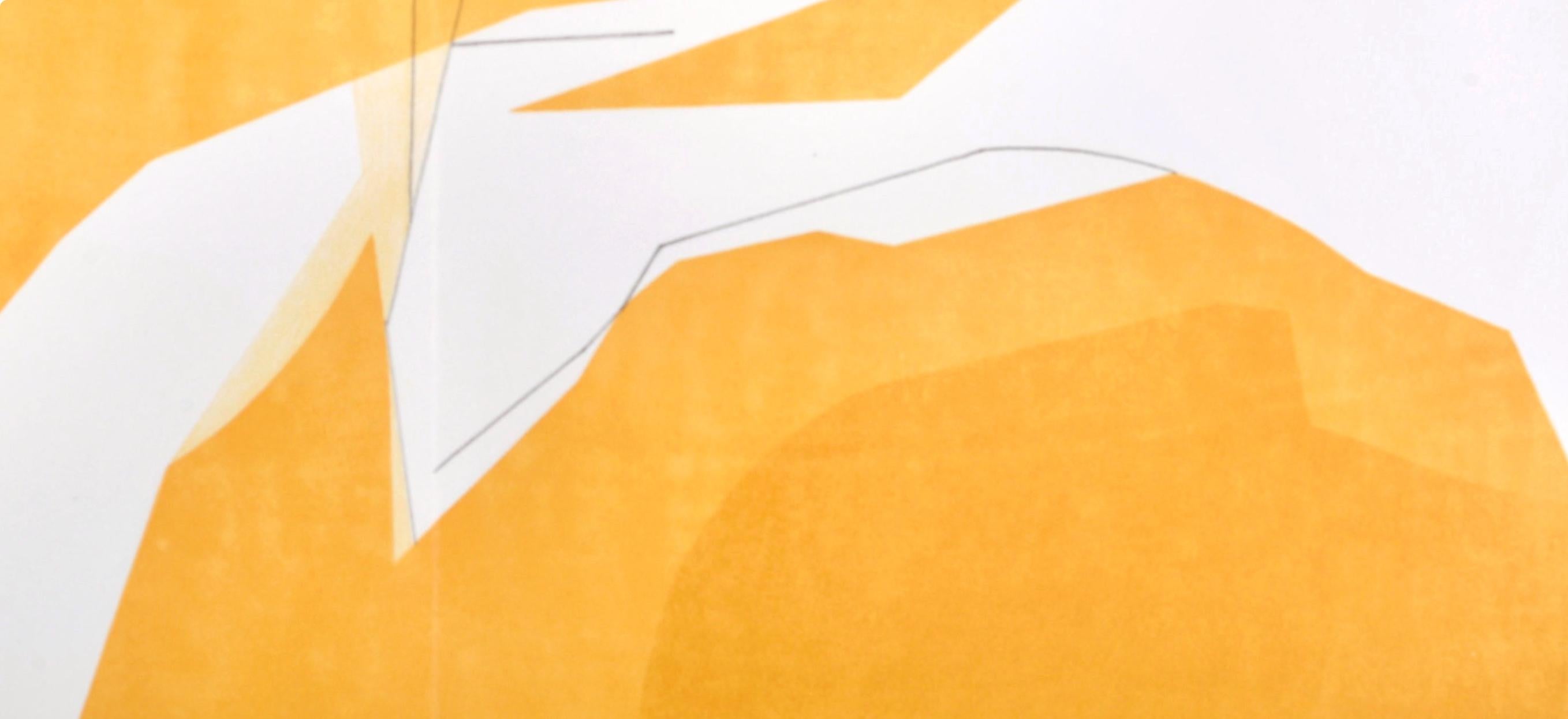 Cheval, Miradas sobre París, André Beaudin - Figurative Print Naranja de Andre Beaudin
