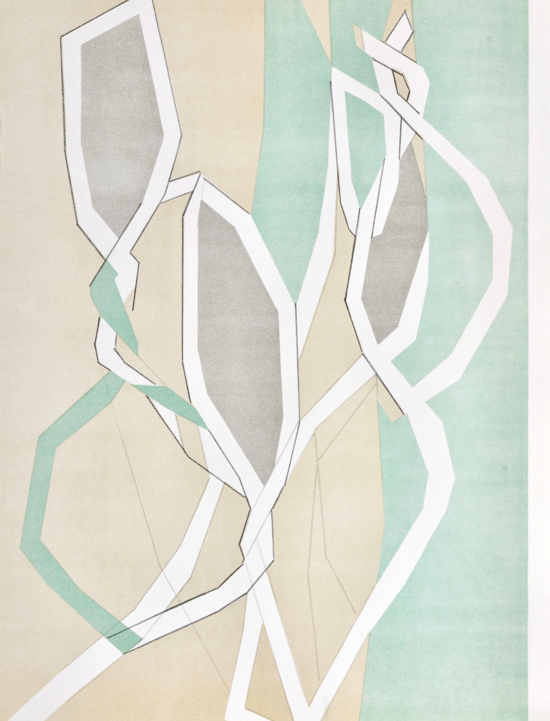 Composition en vert, Regards sur Paris, André Beaudin - Gris Landscape Print par Andre Beaudin