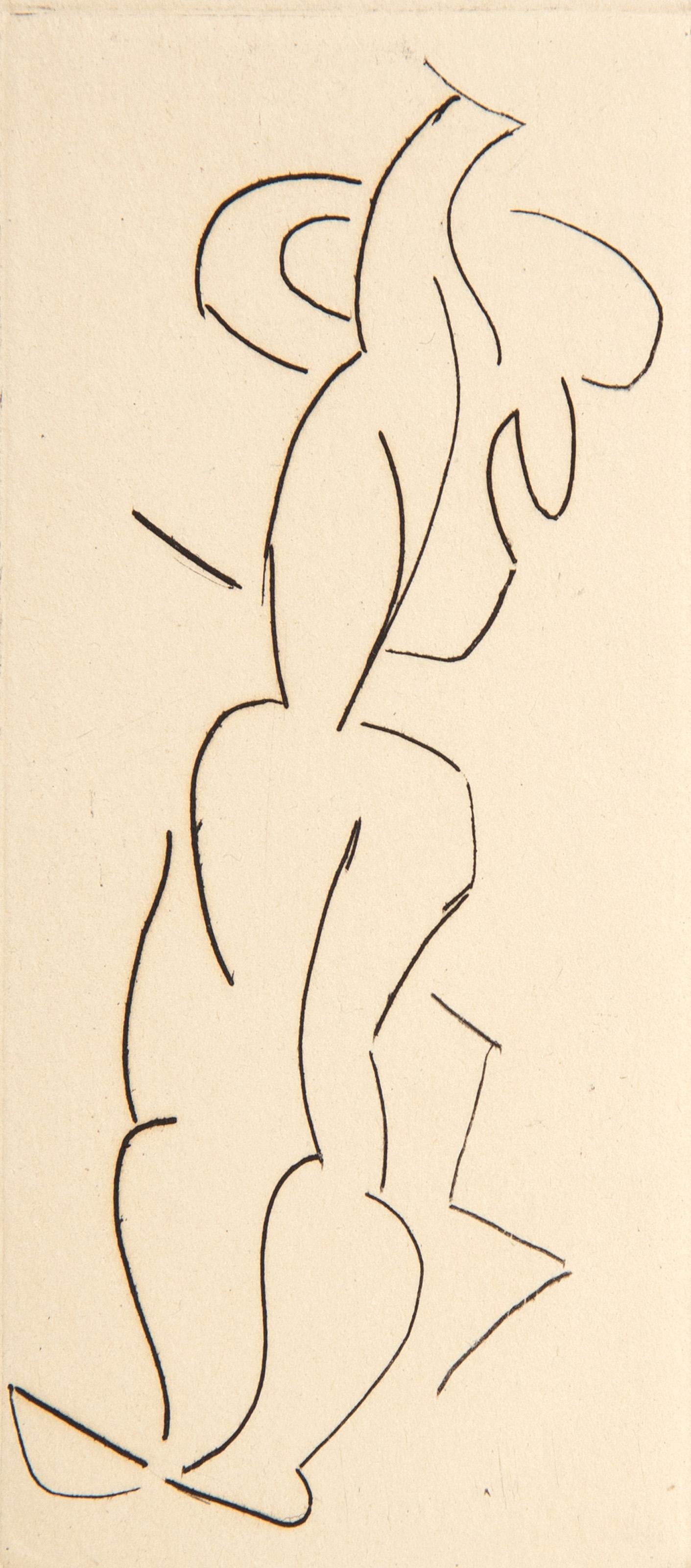 Nude Figure, Cubist Etching by Andre Beaudin 1