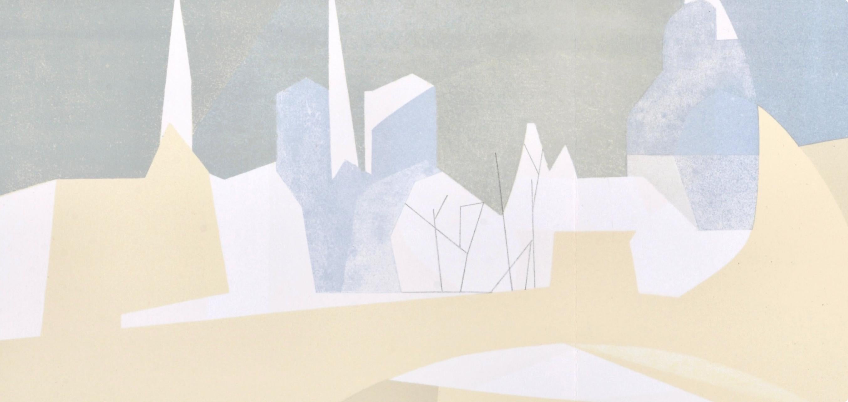 Ville et paquebot, Regards sur Paris, André Beaudin - Figurative Print Grigio di Andre Beaudin