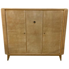 Vintage André Beaudoin, Art Deco Cabinet in Sycamore and Bronze, circa 1940-1950