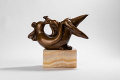 André Belo (1908-1976, Francia) : "Maternidad", escultura de bronce n°1, c.1960