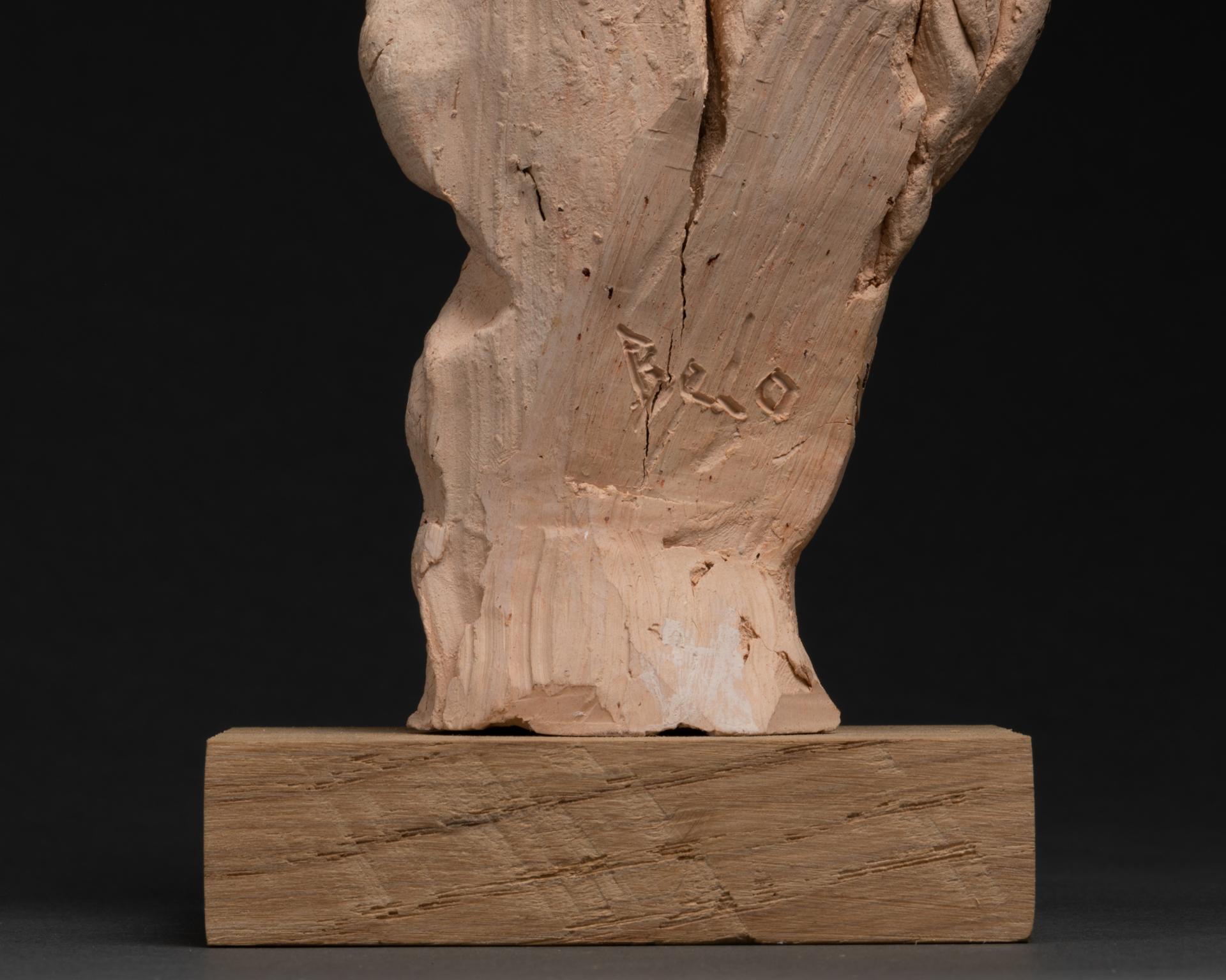 Francese André Belo (1908-1976) - Coppia stilizzata, Terracotta bianca, Circa 1960 in vendita