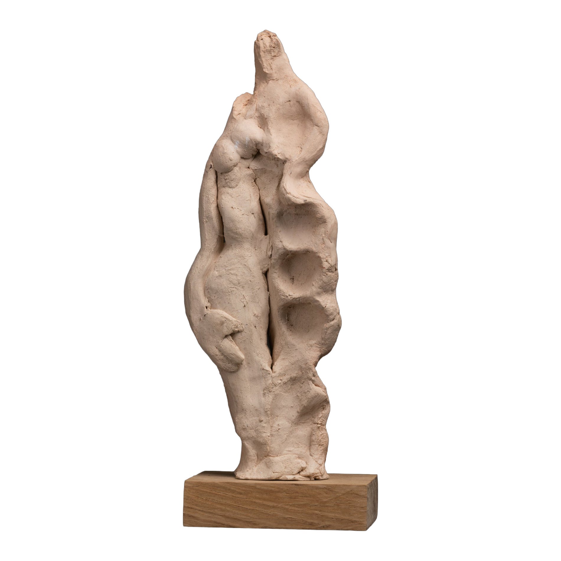 André Belo (1908-1976) - Coppia stilizzata, Terracotta bianca, Circa 1960 in vendita