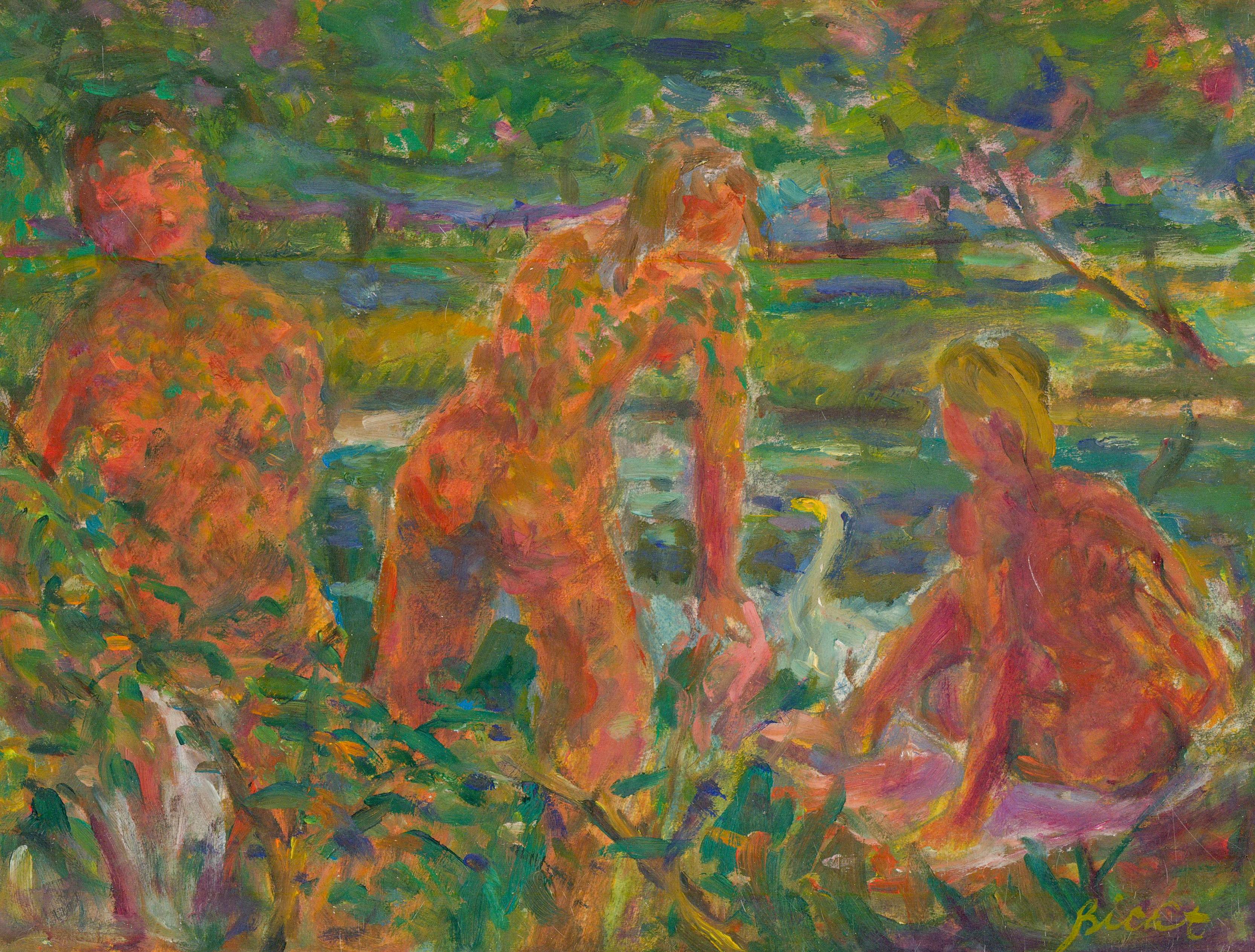 Andre Bicat (1909-1996) - Huile encadrée 20ème siècle, « Living Wild » 1