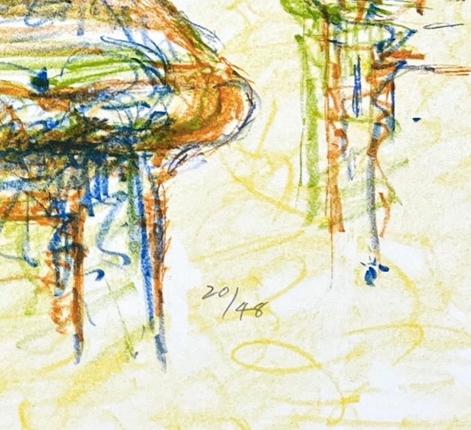 Tuscan Bunch, 1987 - Still Life Print of Flowers in a Vase, Neutral with Red For Sale 2