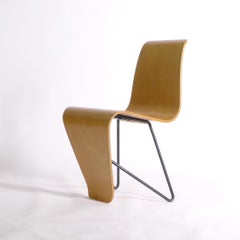 André Bloc, Sedia "Bellevue" originale, circa 1951, compensato di betulla e metallo