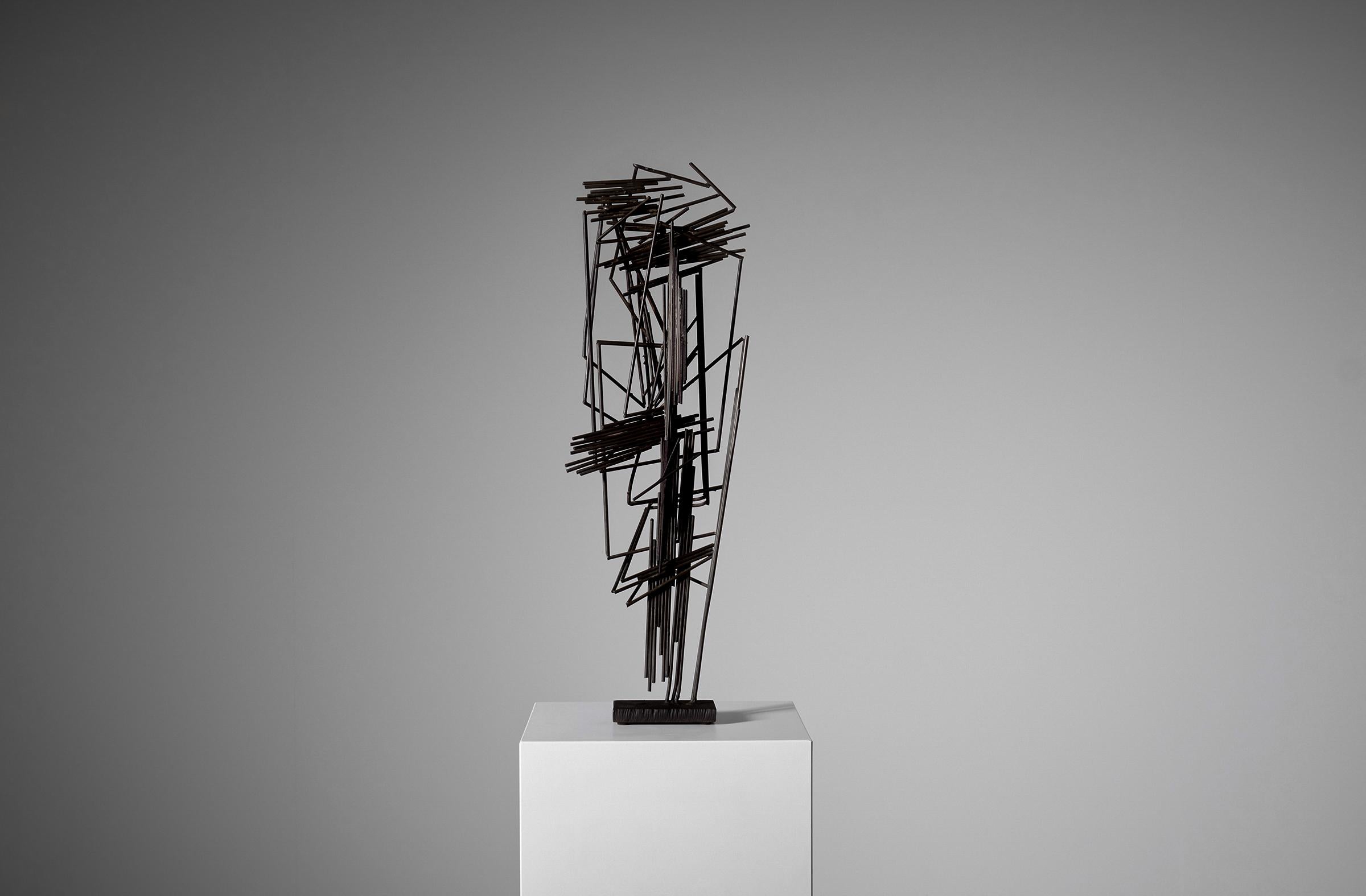 French André Bloc Sculpture in Metal and Bronze, 1960s