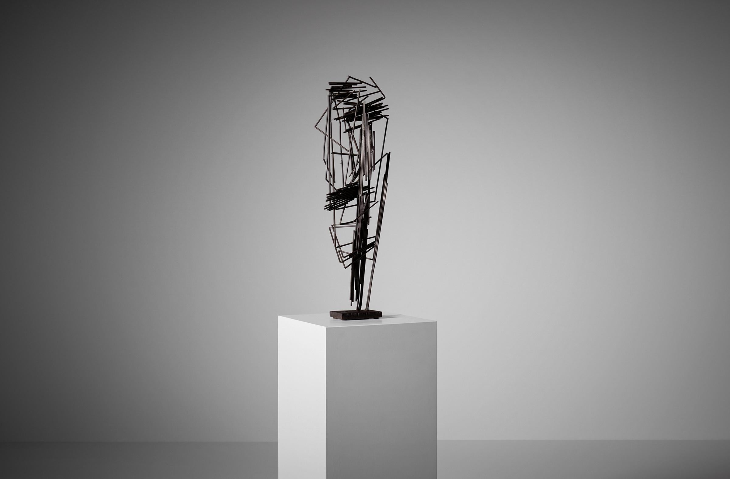 Mid-20th Century André Bloc Sculpture in Metal and Bronze, 1960s For Sale