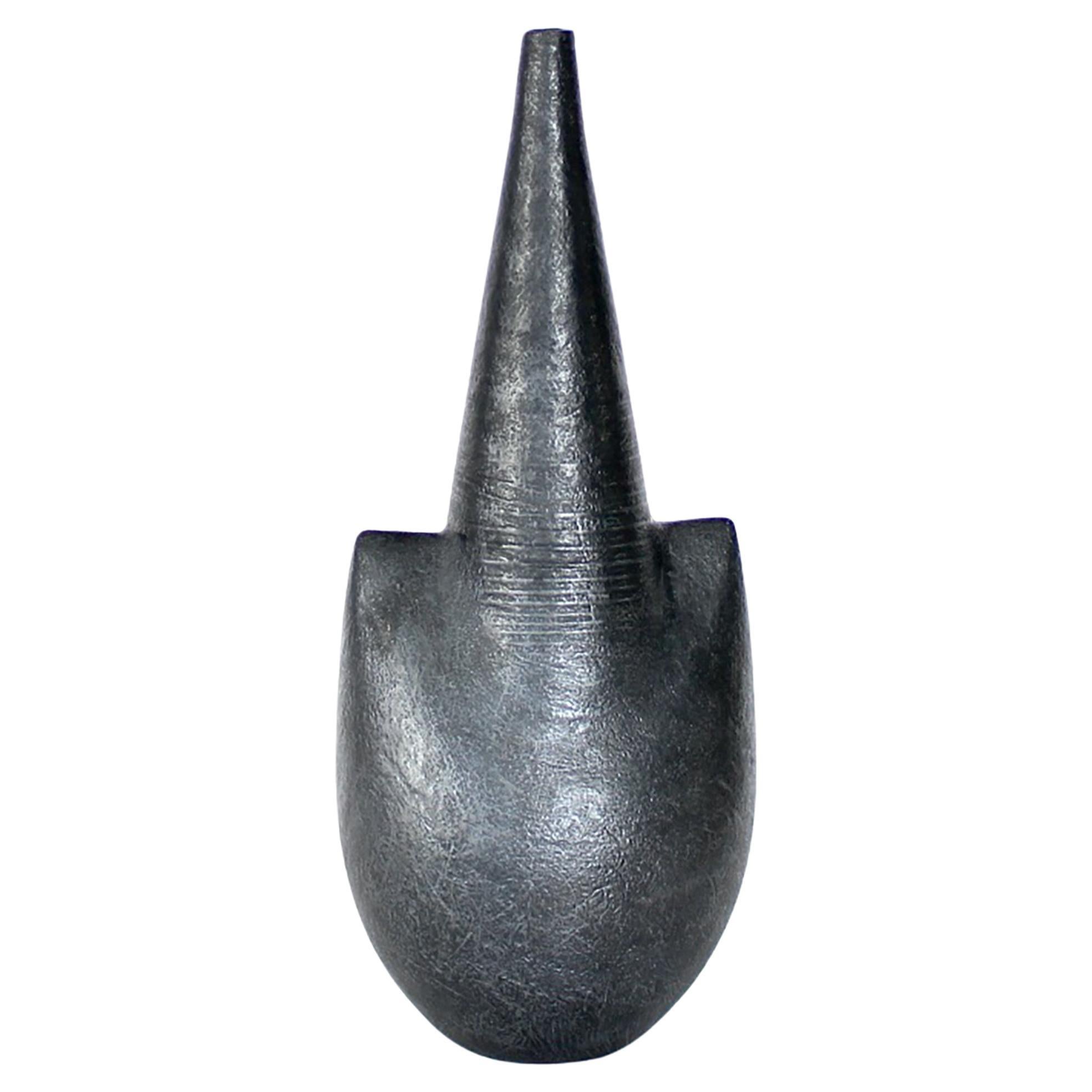 Grand vase français Andre Bloch en céramique émaillée noire, vers 2010 en vente