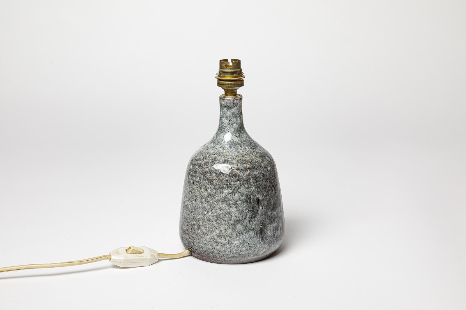 Français André Bodin Lampe de table en céramique grise design du 20e siècle 1970 en vente