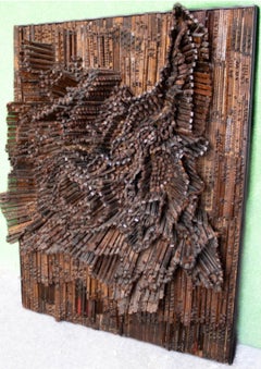 André BOGAERT (1920 - 1986) Relief and wood