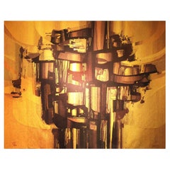 André Borderie "La Tour de Feu" Original Hand-woven Wool Tapestry
