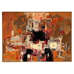 André Borderie "Les armes de la lumière" Original Hand-woven Wool Tapestry