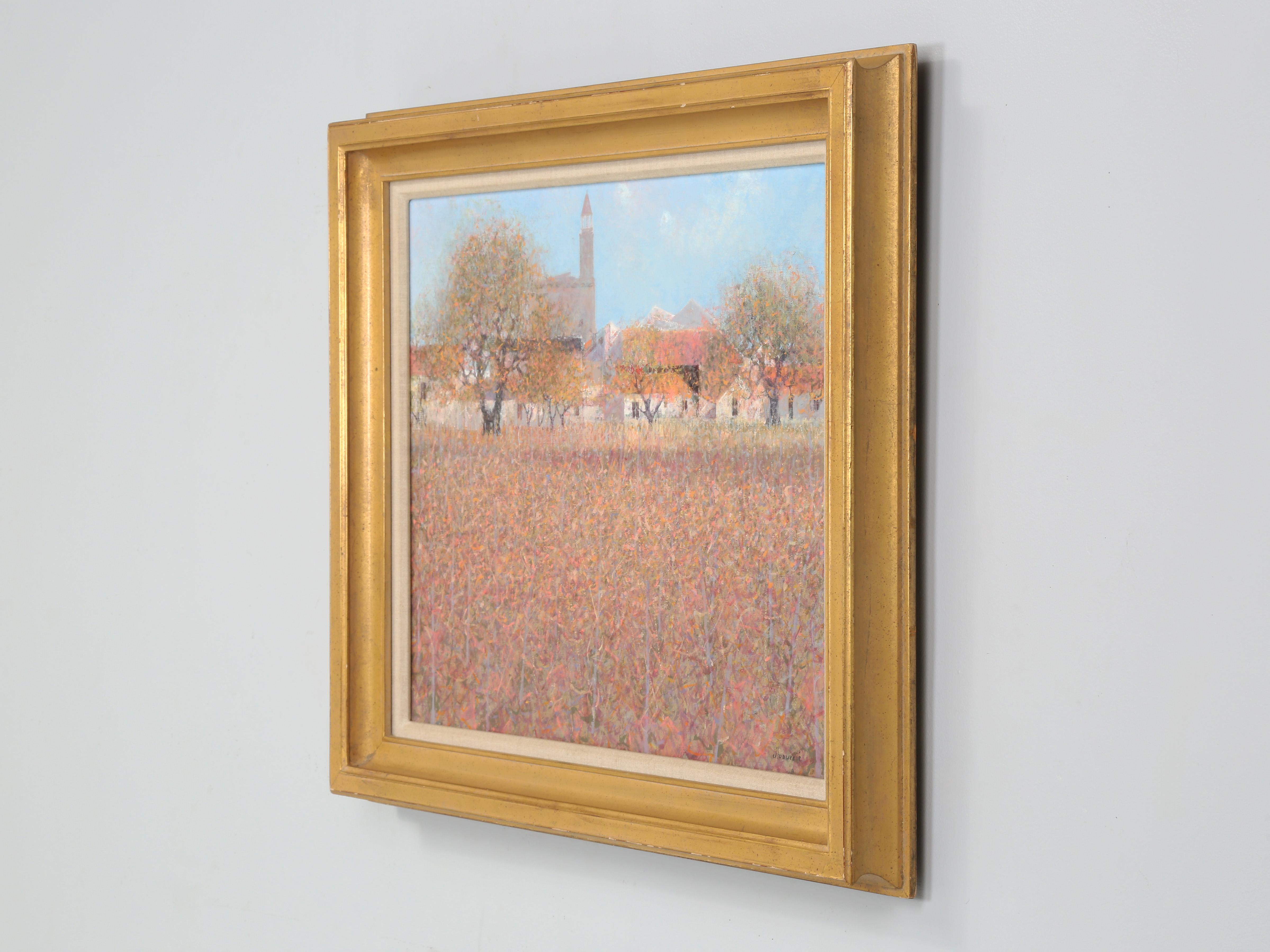 André Bourrié wurde 1936 in Montpellier in Südfrankreich geboren. Das Ölgemälde heißt Aigues-Mortes*, eine ummauerte mittelalterliche Stadt in Frankreich, die im Jahr 1248 gegründet wurde. Mitte der 1990er Jahre wurde André Bourrié vom Komitee für