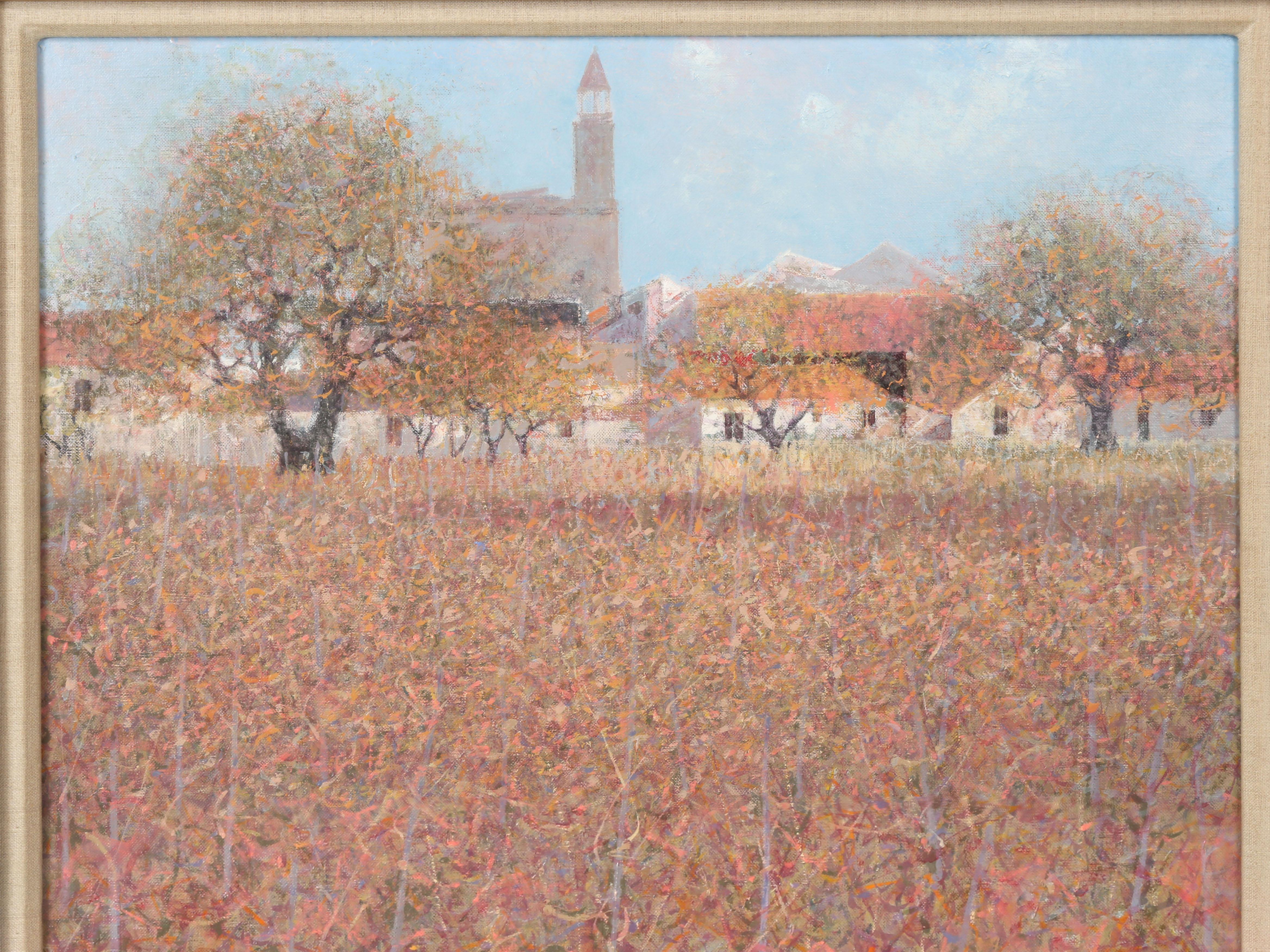 André Bourrié  Malerei von Aigues-Mortes Southern France, preisgekrönter Künstler (Vergoldet) im Angebot