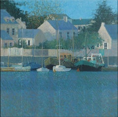 Pornic - Impressionist French harbor scene, lithograph on paper