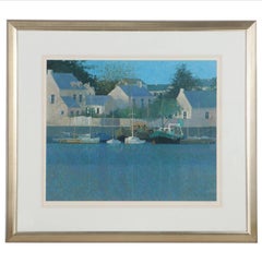 Pornic - Impressionist French harbor scene, lithograph on paper