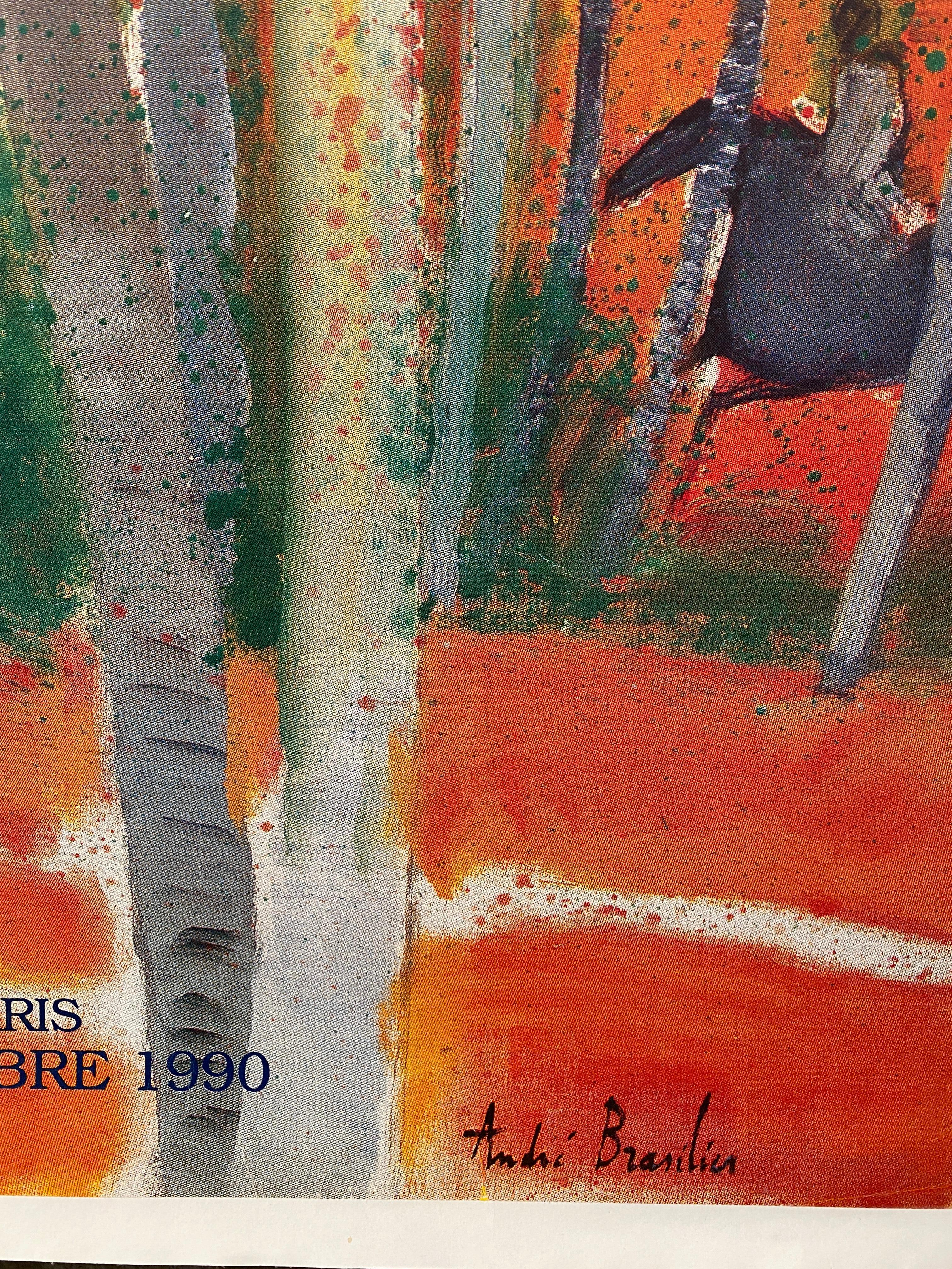 André Brasilier Cartel original de exposición GALERIE ETIENNE SASSI, 1990 en venta 4