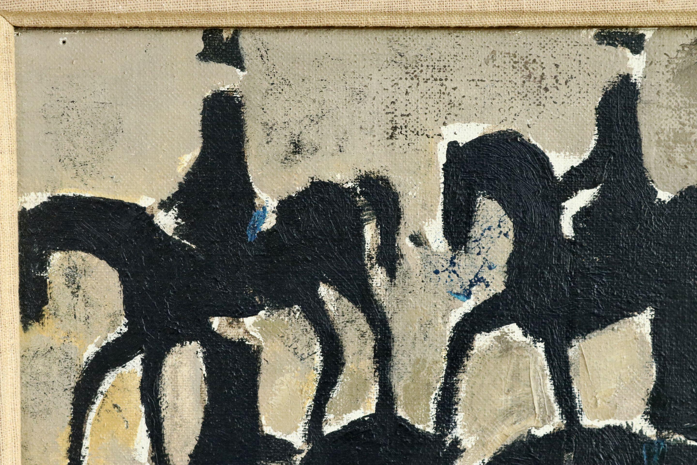 Cavaliers - Saumur - 20th Century Oil, Horses & Riders by Andre Brasilier - Expressionist Painting by André Brasilier