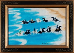 Chevauchée Maritime by André Brasilier - Painting, Landscape, Animal, Artwork