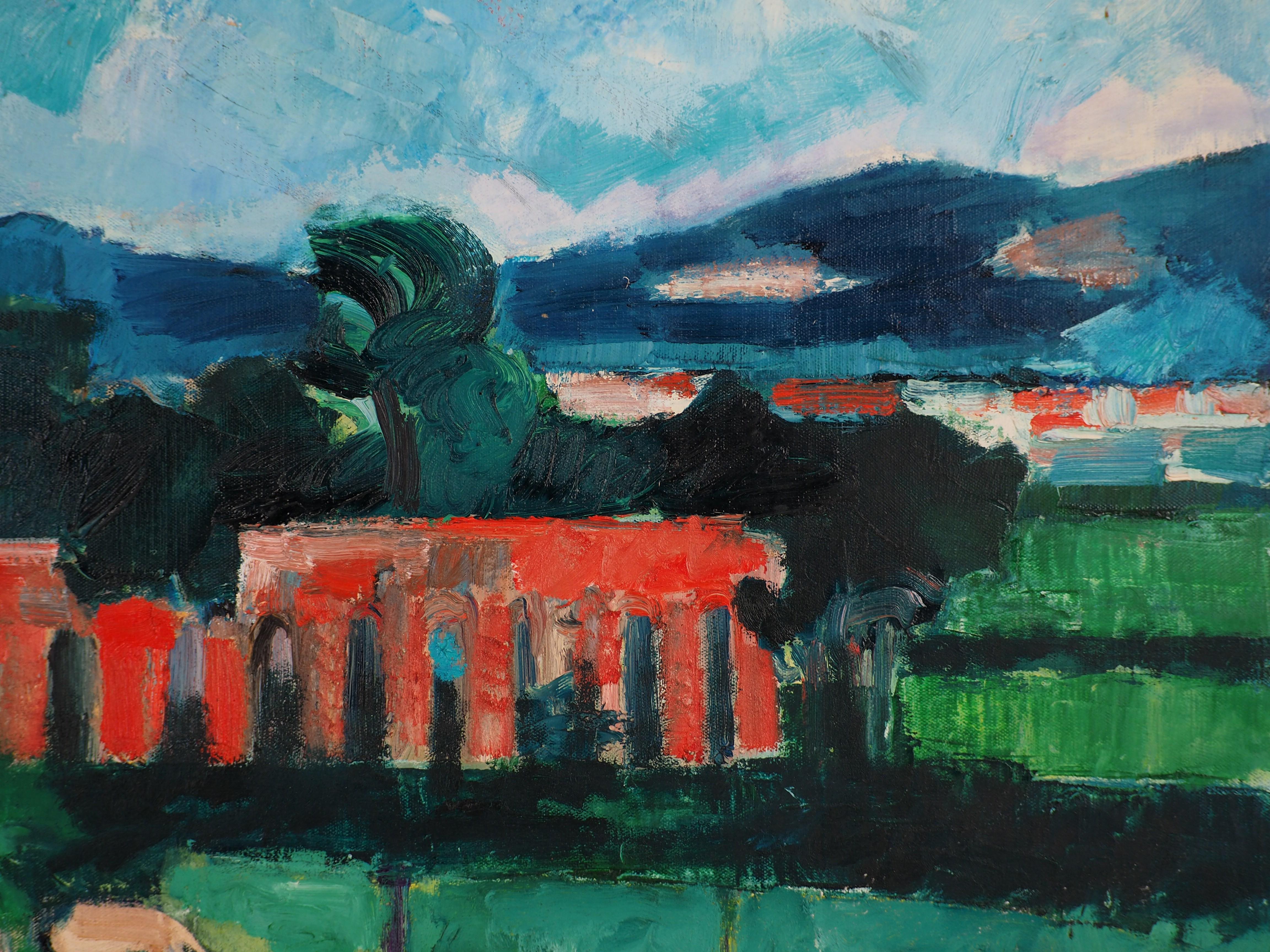 Paisaje italiano (Homenaje a Cezanne) - Orig. óleo sobre lienzo, Firmado CERTIFICADO 2