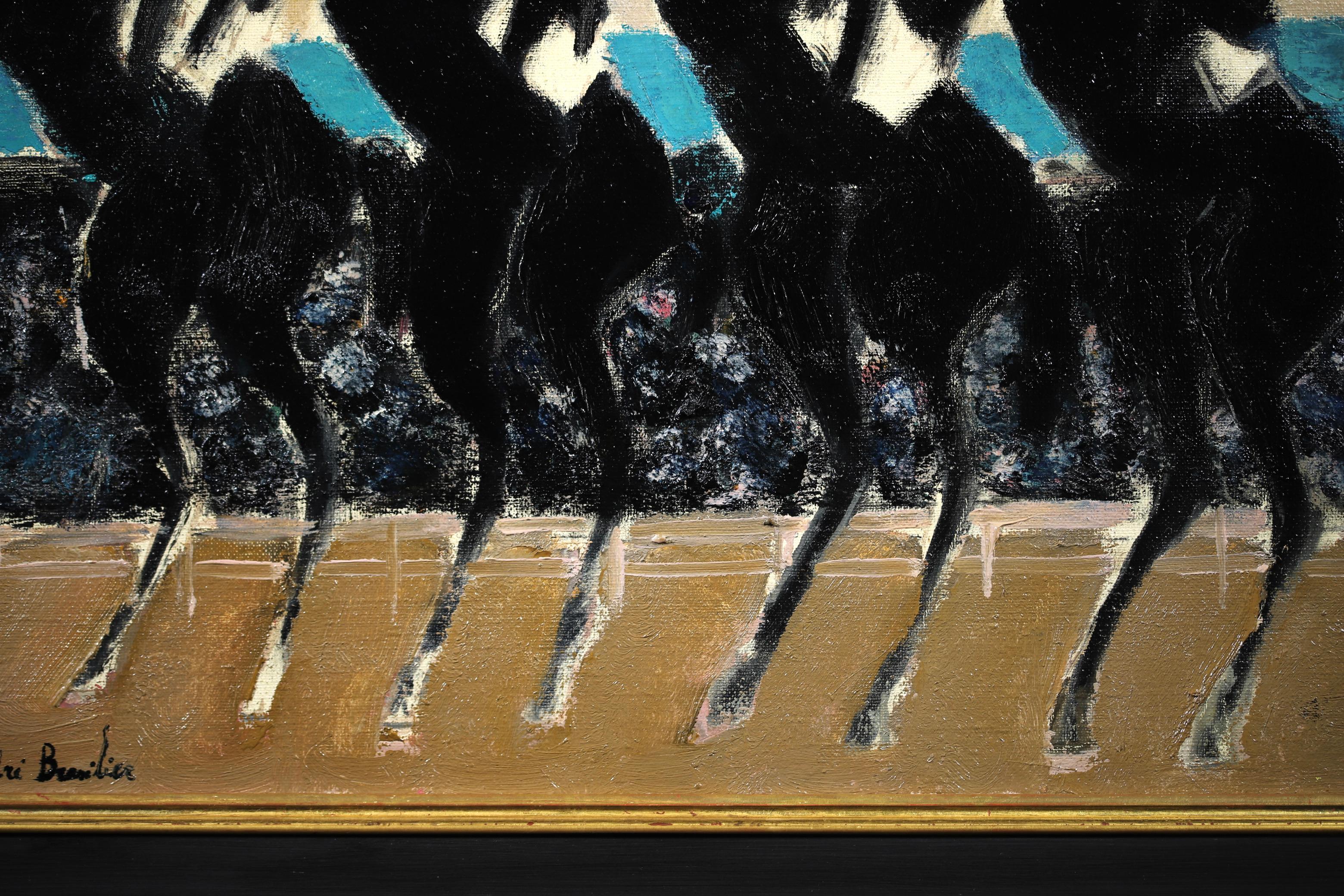 Le Cadre Noir de Saumur - Huile expressionniste, Figures à cheval par André Brasilier en vente 4