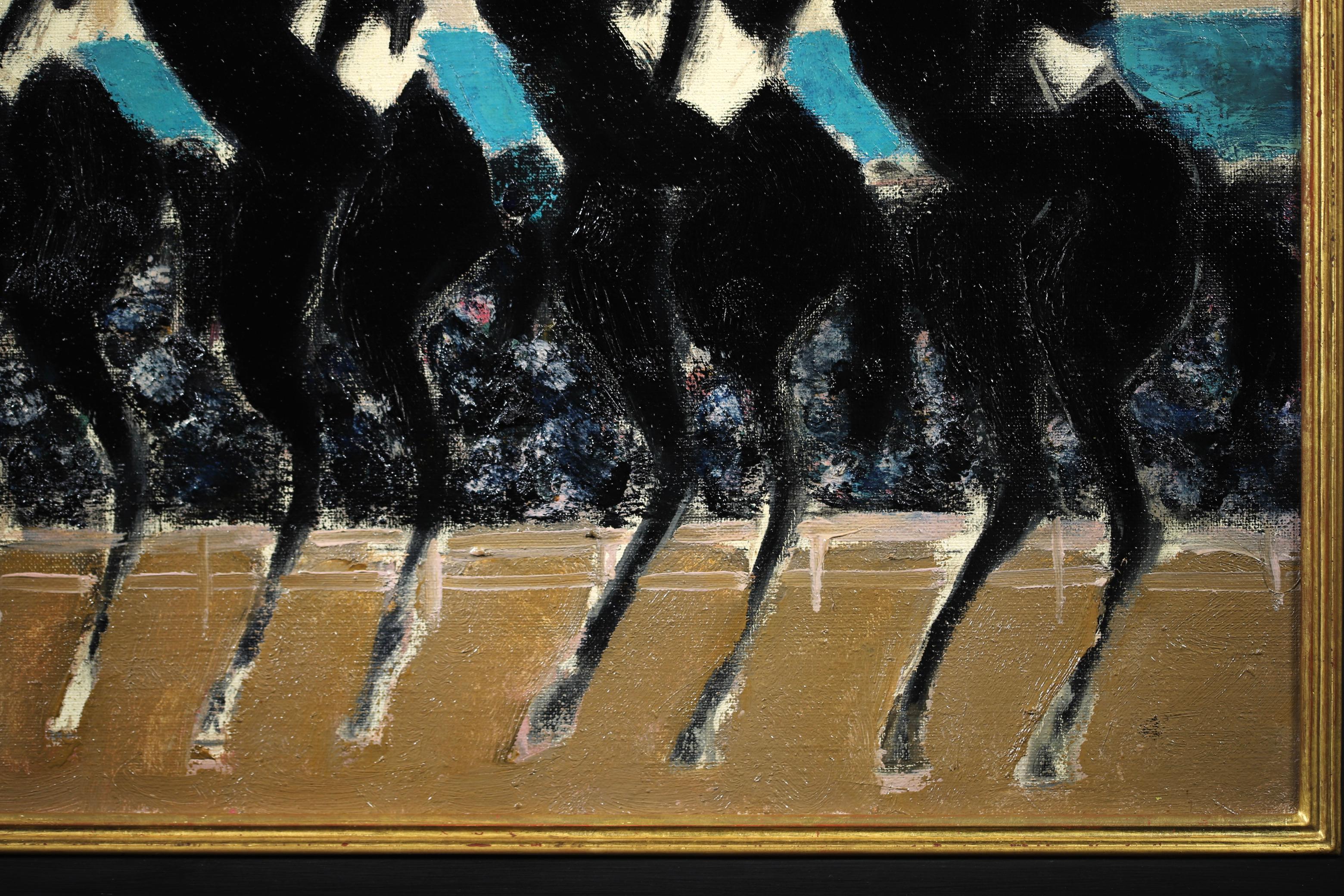 Le Cadre Noir de Saumur - Expressionist Oil, Figures on Horse by André Brasilier For Sale 5