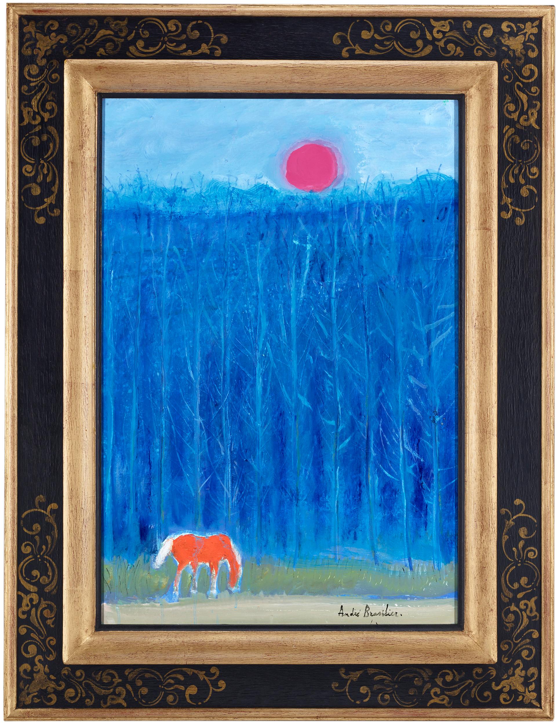 Les peupliers bleus (The Blue Poplars) - Painting by André Brasilier
