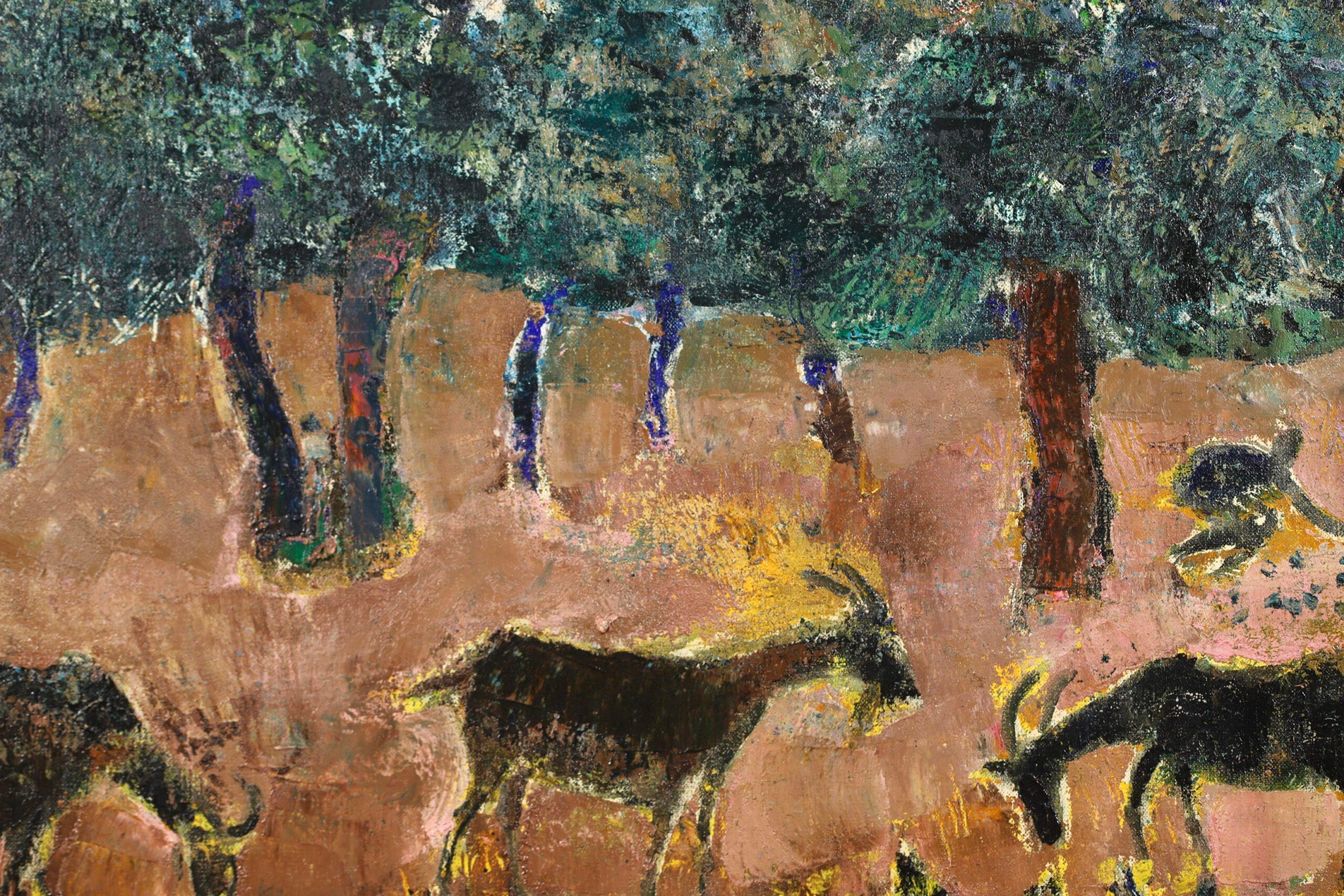 Molyvos, Ile de Lesbos - Peinture animalière expressionniste à l'huile d'André Brasilier en vente 10
