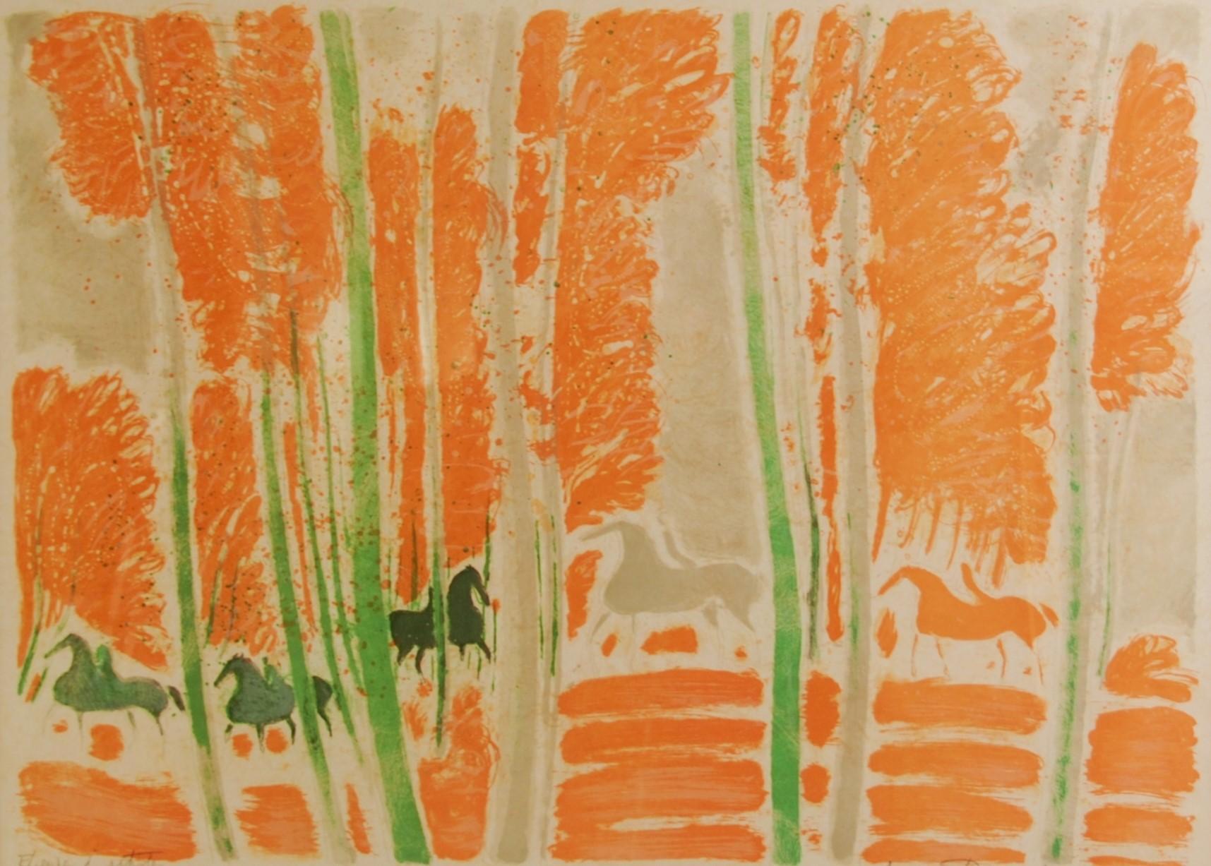 ANDRÉ BRASILIER (1908-1992)
AUTOMNE FINLANDAIS, 1977
Lithograph on wove paper 
Annotated 