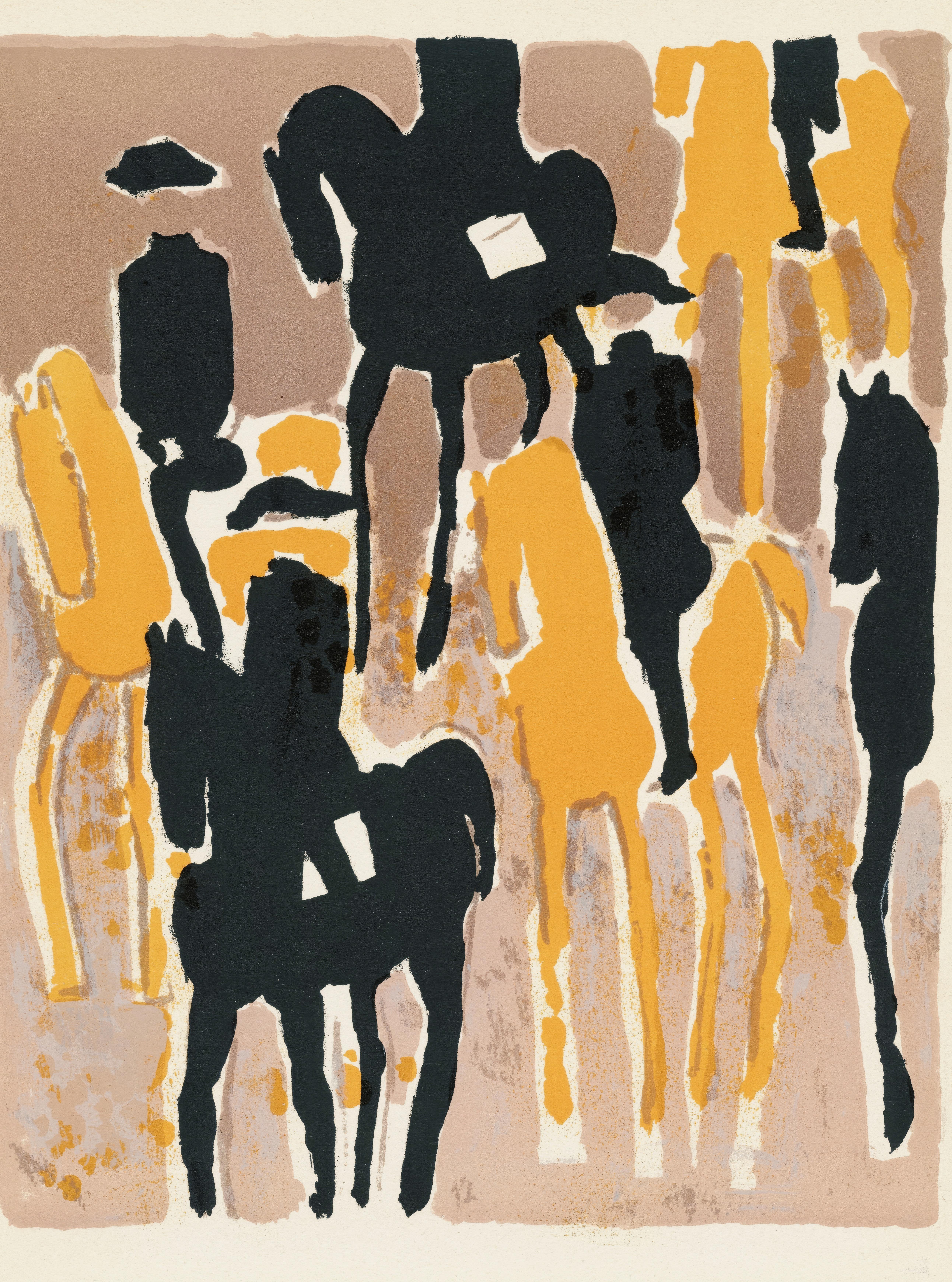 Landscape Print di André Brasilier - Andre Brasilier, La cornice nera, da Prints from the Mourlot Press, 1964