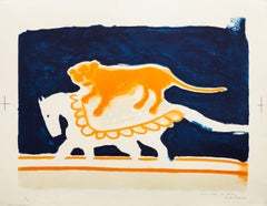 La Lionne Ecuyere (orange) by Andre Brasilier, 1971
