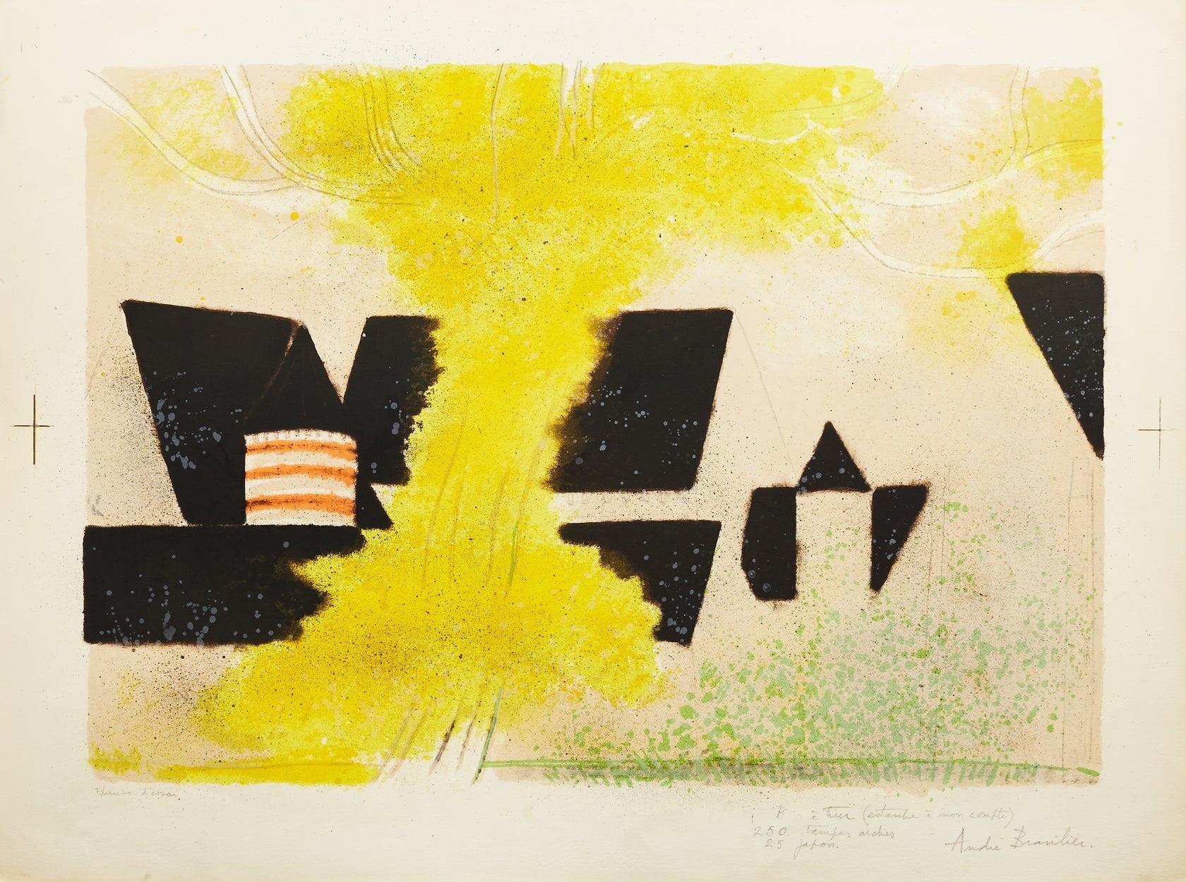 L'Arbre Jaune von Andr Brasilier, 1971 – Print von André Brasilier