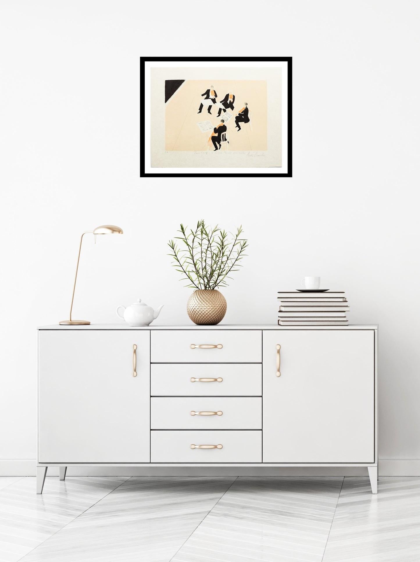 Quatuor - Litografía original de André Brasilier, 1986 en venta 1