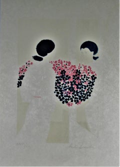 Two Women with Flowers