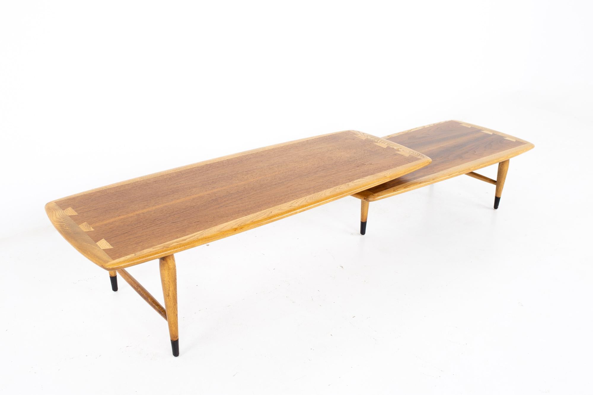 Andre Bus for Lane Acclaim MCM Walnut and Oak Dovetail Switchblade Coffee Table 6