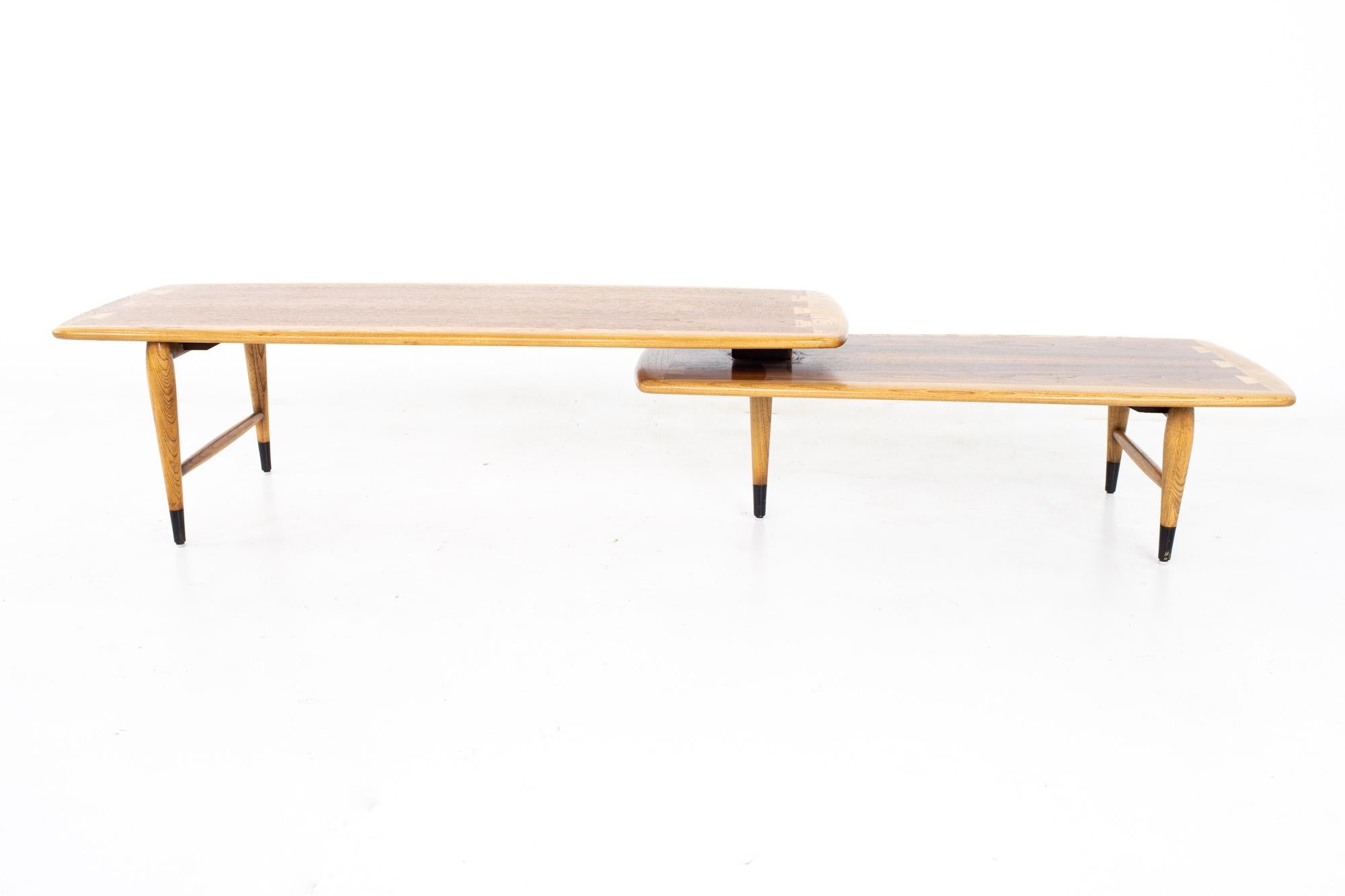 Andre Bus for Lane Acclaim MCM Walnut and Oak Dovetail Switchblade Coffee Table 8