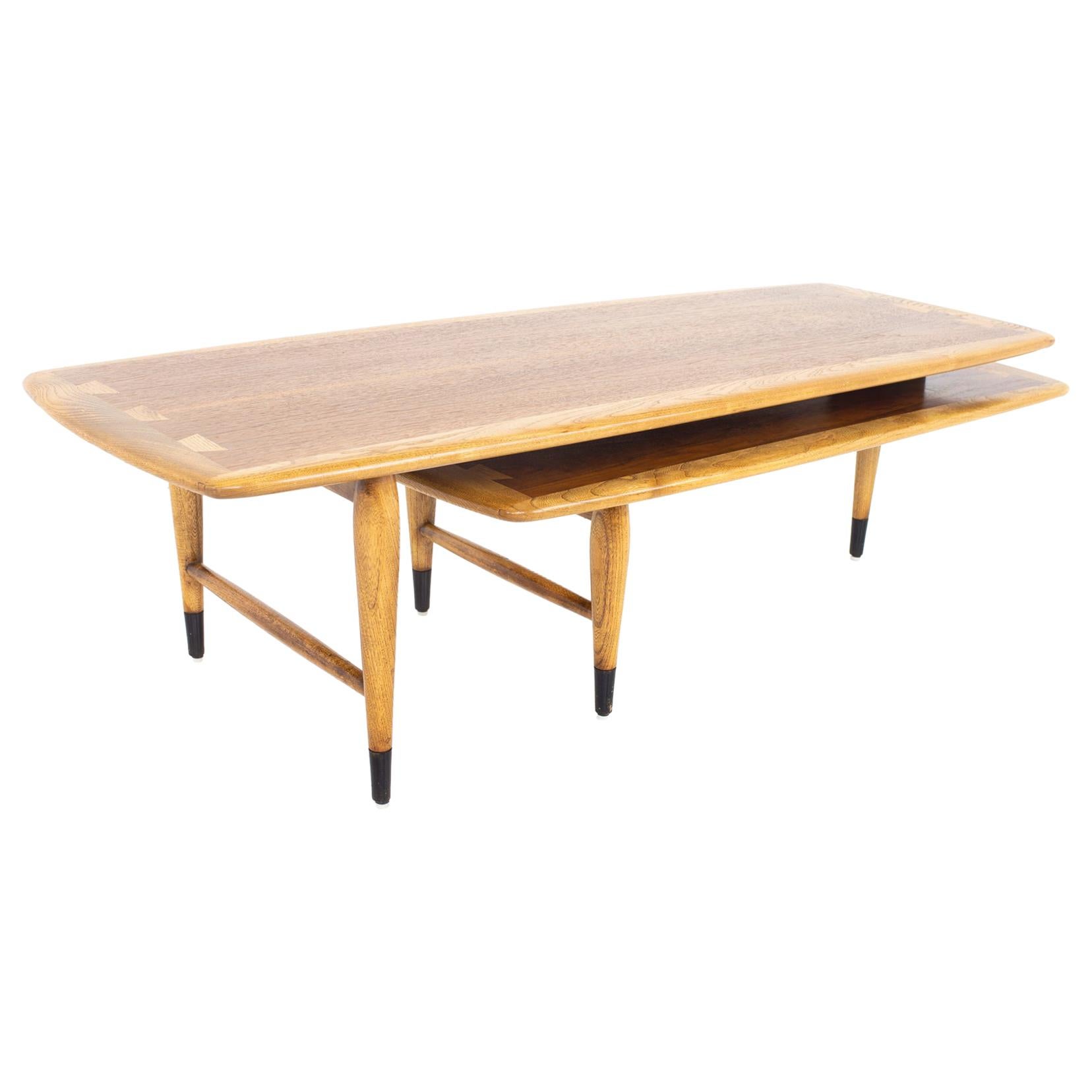 Andre Bus for Lane Acclaim MCM Walnut and Oak Dovetail Switchblade Coffee Table
