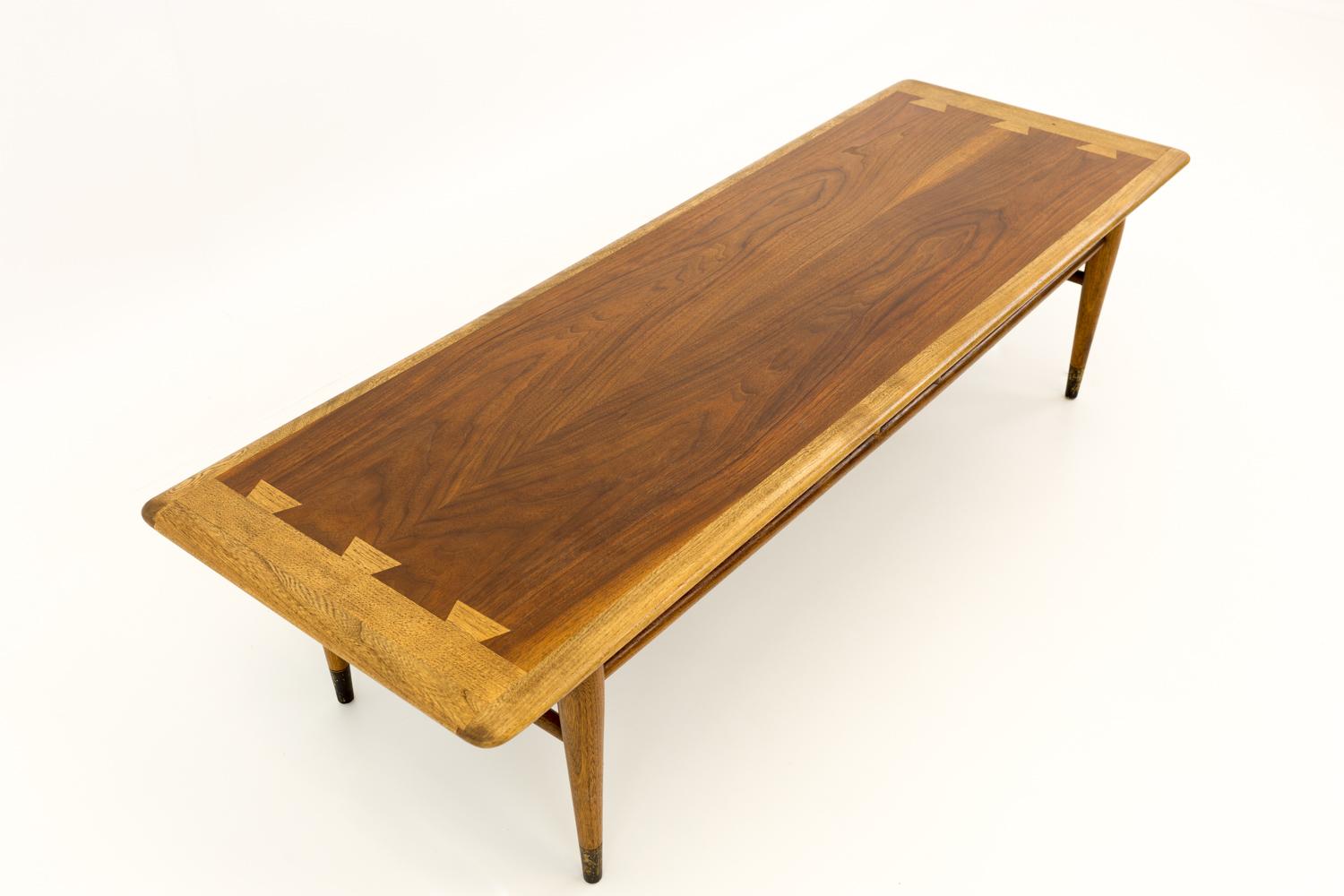 Mid-Century Modern Andre Bus for Lane Acclaim Mid Century Walnut Dovetail Coffee Table