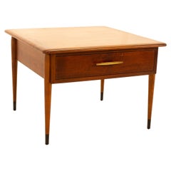 Retro Andre Bus for Lane Acclaim Mid Century Walnut Dovetail Square Side End Table