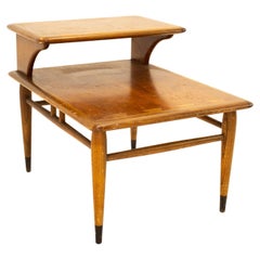 Andre Bus for Lane Acclaim Mid Century Walnut Dovetail Step Side End Table
