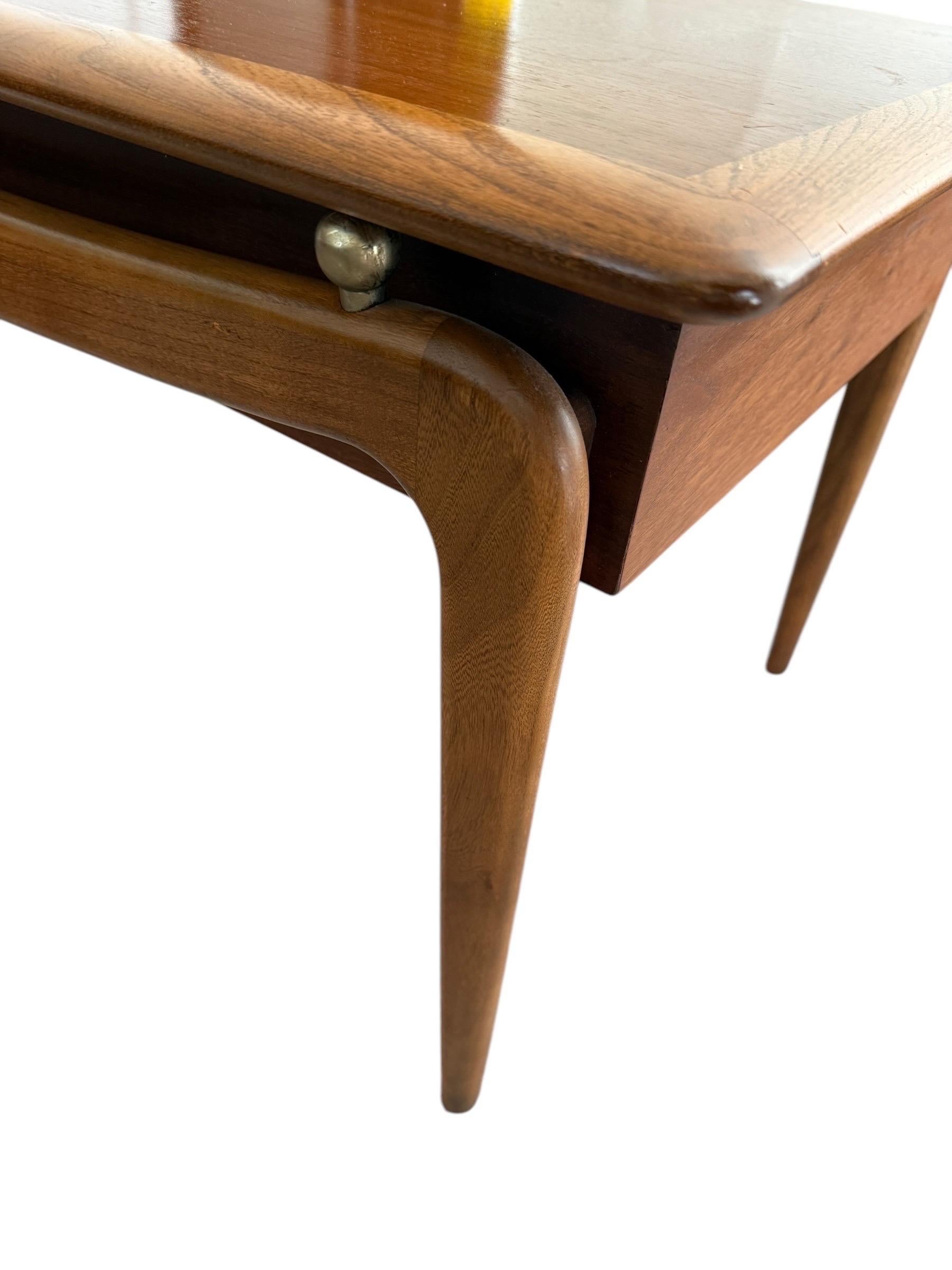 Andre Bus for Lane Perception Mid Century Walnut Side End Tables a Pair For Sale 7