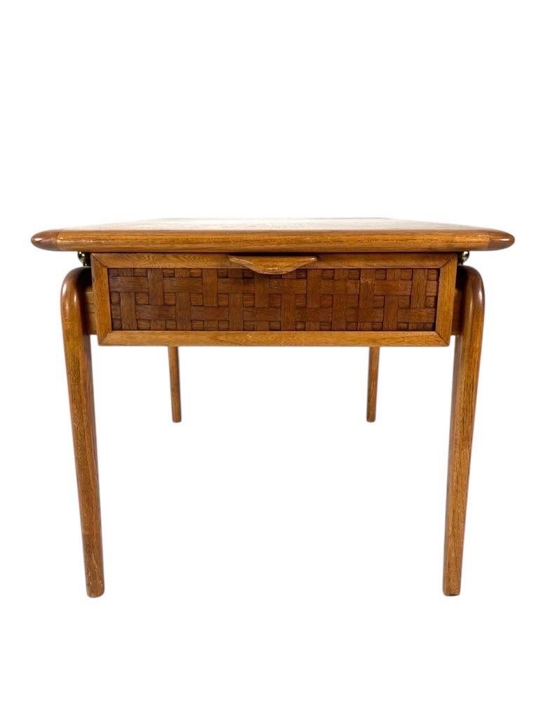 Andre Bus for Lane Perception Mid Century Walnut Side End Tables a Pair For Sale 10