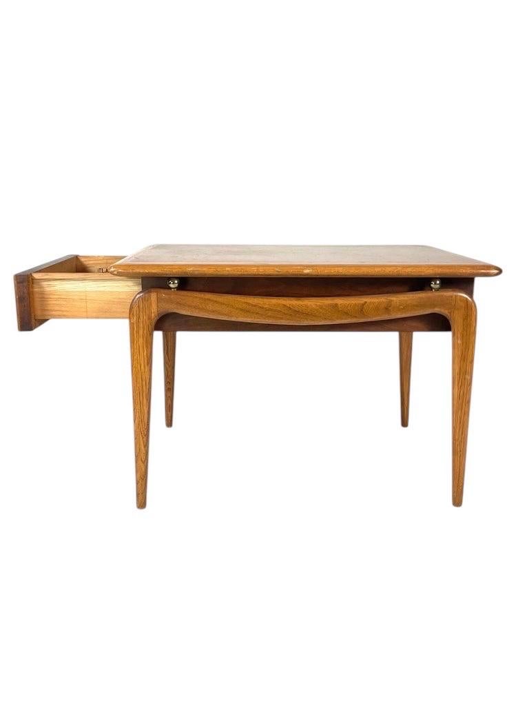 Mid-Century Modern Andre Bus for Lane Perception Mid Century Walnut Side End Tables a Pair For Sale